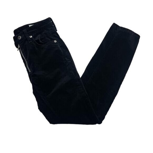 Rag & Bone Dojo Velvet Pant In Black Size 26 - Picture 3 of 8